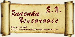 Radenka Nestorović vizit kartica